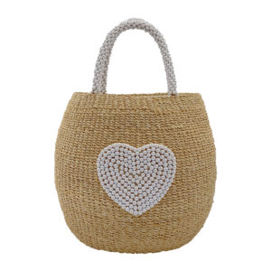 Pearl Heart Abaca Hand Bag