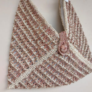 Rowena V-Shape Raffia Crochet Shoulder Bag