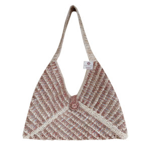 Rowena V-Shape Raffia Crochet Shoulder Bag