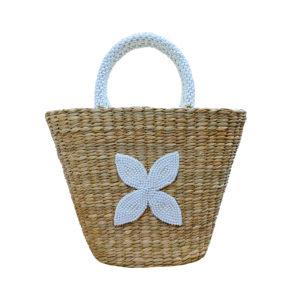 Pearl Petals Seagrass Bag