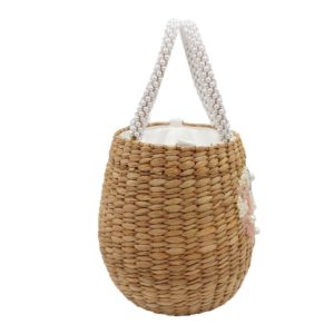 Flower Heart Pearl Seagrass Bag