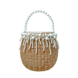 Pearly Seagrass Bucket Bag